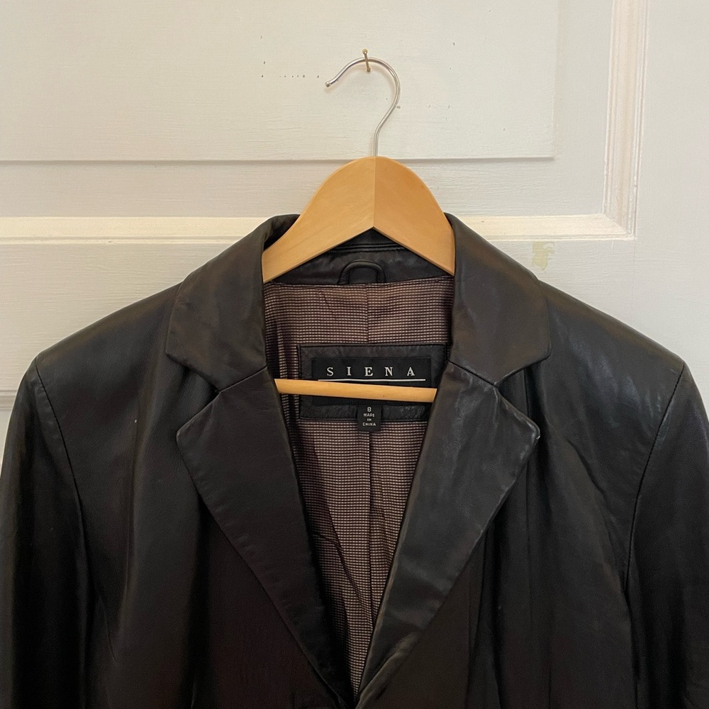 Siena Studio Authentic Black Leather Jacket Size 8